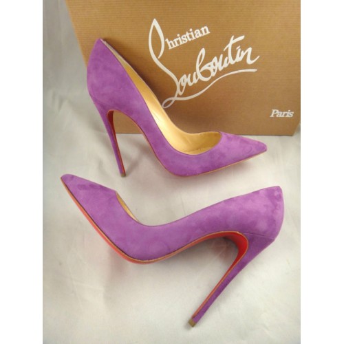 Christian Louboutin So kate suede heels 12cm purple